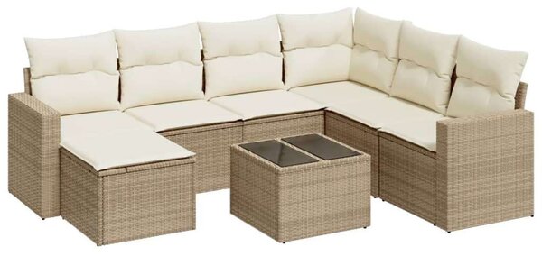 VidaXL Polyrattan Kerti Ülőgarnitúra - 8 részes - Bézs