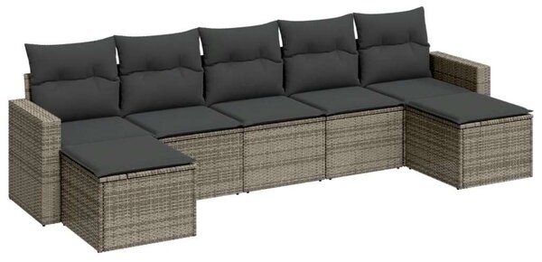 VidaXL Polyrattan Kerti Ülőgarnitúra - 7 részes - Szürke