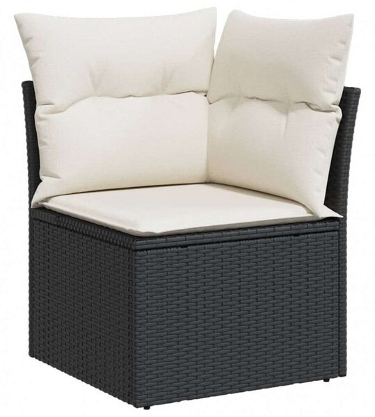 VidaXL Polyrattan Kerti Ülőgarnitúra - 9 részes - Fekete
