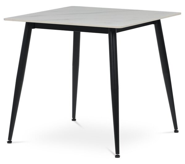 Étkezőasztal 80×80 cm, Kerámia Márvány Lappal. HT-398M WT