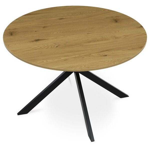 Kerek Étkezőasztal 120×120 cm, MDF, Vad Tölgy. HT-F4120 OAK