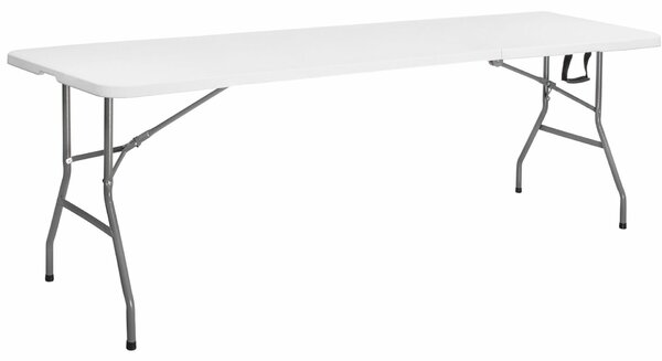 Springos összecsukható kerti asztal, 240cm, fehér