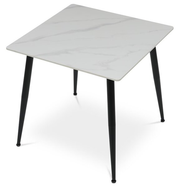 Étkezőasztal 80×80 cm, Kerámia Márvány Lappal. HT-398M WT