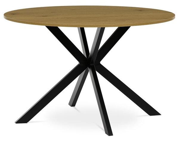 Kerek Étkezőasztal 120×120 cm, MDF, Vad Tölgy. HT-F4120 OAK