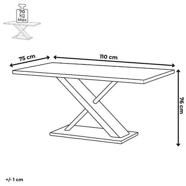 Kihúzható étkezőasztal 110–150x75 cm méretben, MDF kivitelben HT-430 CAP