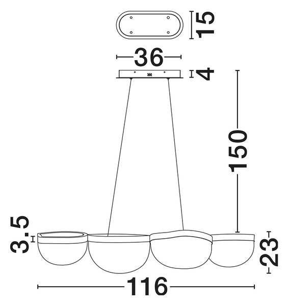 Clair LED több ágú függesztett lámpa