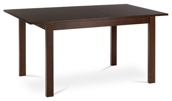 Kihúzható étkezőasztal 120+30x80x74 cm, MDF asztallap, furnér, tömörfa lábak, dió színben