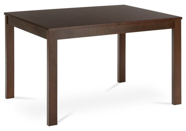Kihúzható étkezőasztal 120+30x80x74 cm, MDF asztallap, furnér, tömörfa lábak, dió színben