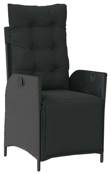 Polyrattan Kerti Étkezőgarnitúra - 9 részes - Fekete