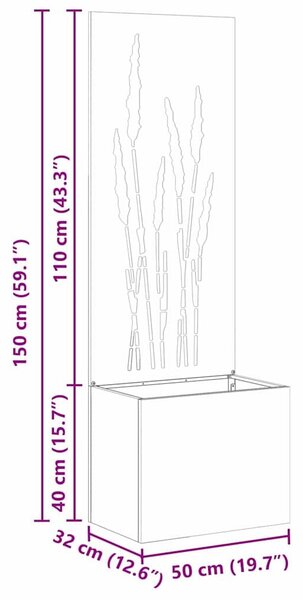 VidaXL Áttört fehér kerti paraván 50 x 140 cm