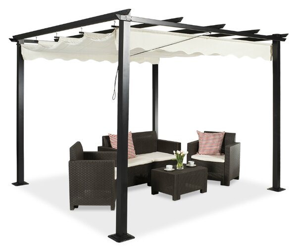 Szabadon álló terasz pergola Tenerife 3 x 3m krém Garden Point