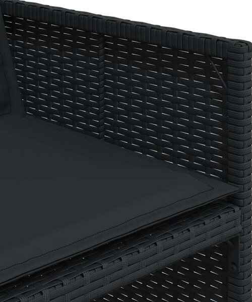 VidaXL 11 Fős Kerti Étkezőgarnitúra - Polyrattan - Fekete