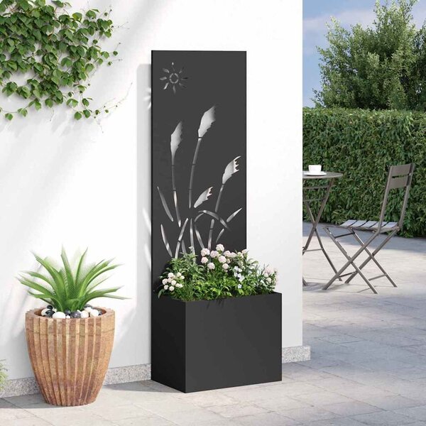 VidaXL Kerti paraván fekete perforált 50 x 140 cm