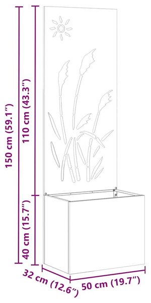 VidaXL Kerti paraván fekete perforált 50 x 140 cm