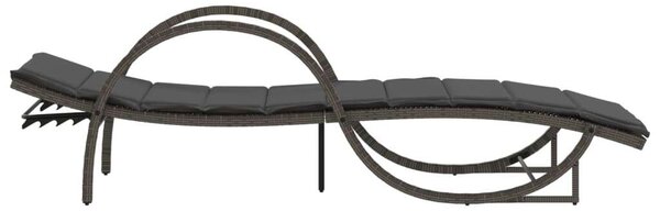 VidaXL Napozóágy - Polyrattan - Szürke - 199cm