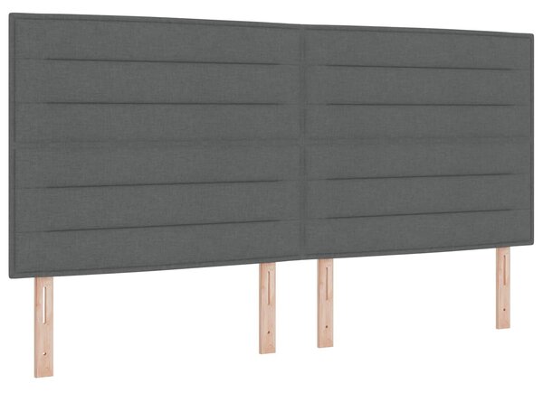 VidaXL LED-es fejvég LED szalaggal, sötétszürke, 200 cm, poliészter