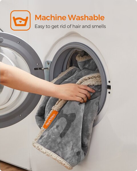 Feandrea vízálló kutyatakaró sherpa fleece anyagból szürke 101 x 73 cm