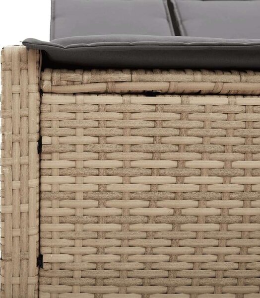 VidaXL Dupla Napozóágy - Polyrattan - Bézs - 200cm