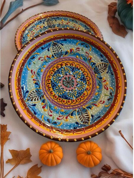 Barna lapos tányér 26 cm – "surtido color"