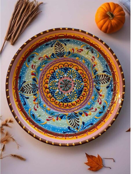 Barna lapos tányér 26 cm – "surtido color"