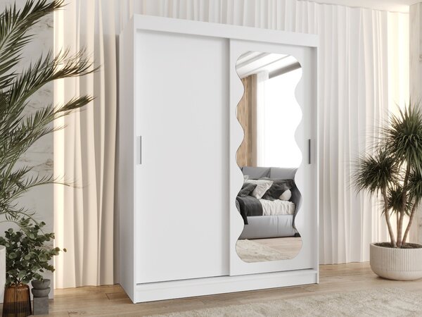 Gardróbszekrény Hartford 578, Laminált forgácslap, 200x150x62cm, Fehér