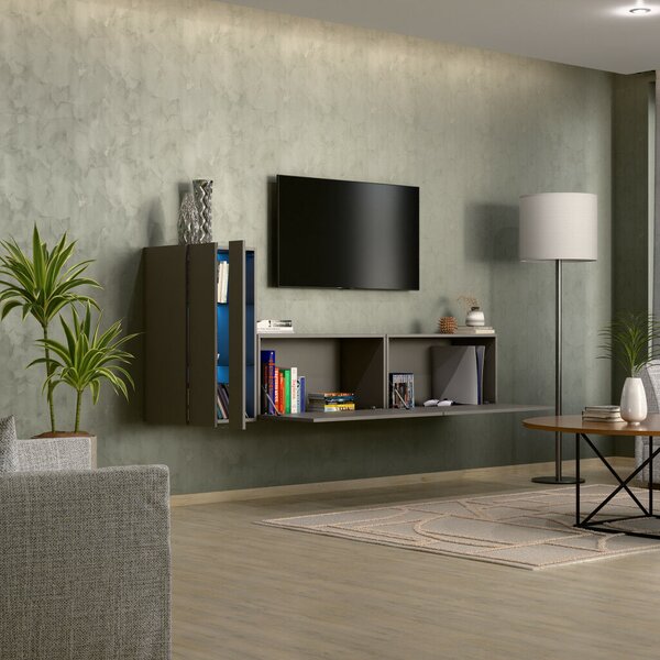 Intenso Concept-11 nappali faliszekrény sor - 200 cm (szürkésbarna)