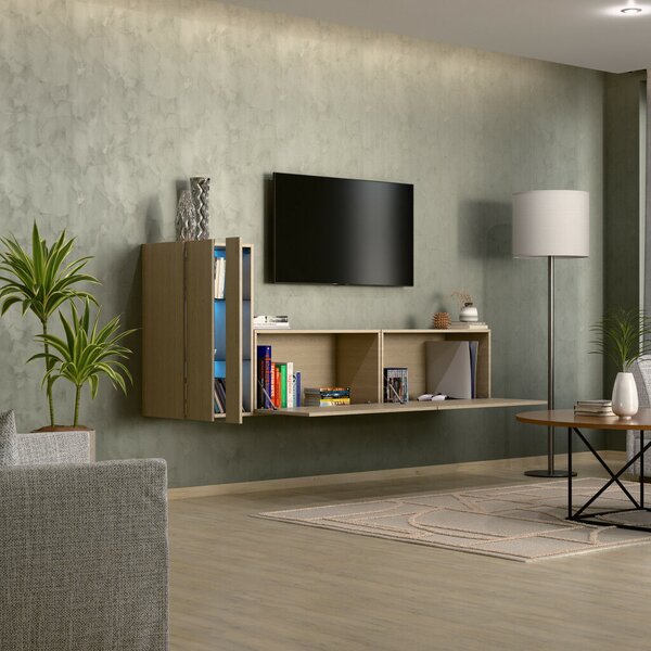 Intenso Concept-11 nappali faliszekrény sor - 200 cm (világos tölgy)