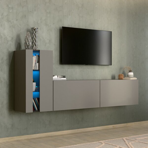 Intenso Concept-11 nappali faliszekrény sor - 200 cm (szürkésbarna)