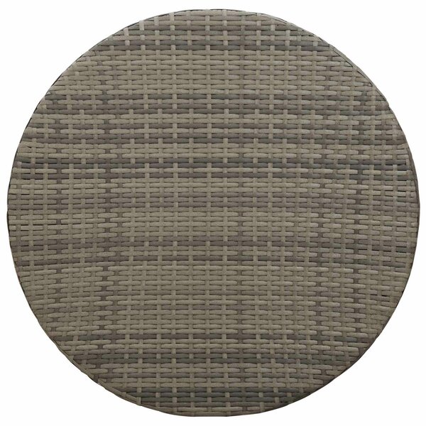 VidaXL Kültéri dohányzóasztal Szürke Ø 68 x 30 cm polirattan
