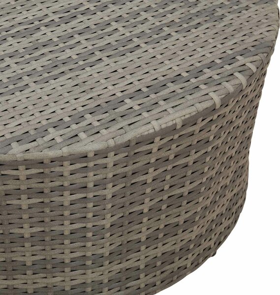 VidaXL Kültéri dohányzóasztal Szürke Ø 68 x 30 cm polirattan