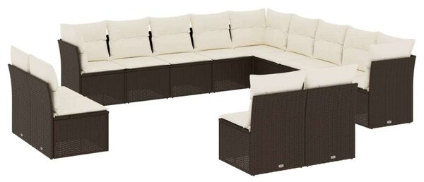 VidaXL Polyrattan Kerti Ülőgarnitúra - 13 részes - Barna