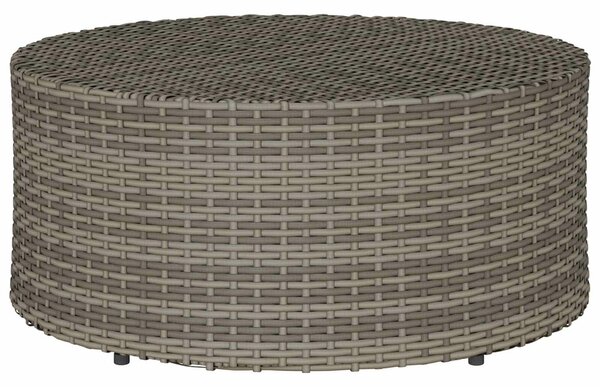 VidaXL Kültéri dohányzóasztal Szürke Ø 68 x 30 cm polirattan
