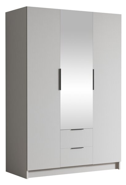 Gardróbszekrény Closico Calvron II, Laminált forgácslap, 216x150x60cm, Fekete, Fehér