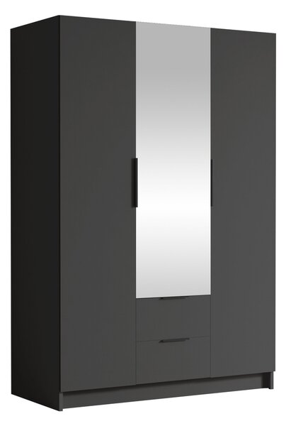 Gardróbszekrény Closico Calvron II, Laminált forgácslap, 216x150x60cm, Fekete