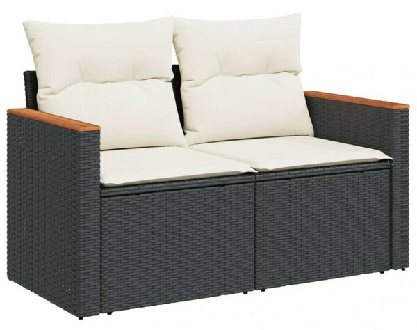 VidaXL Polyrattan Kerti Ülőgarnitúra - 6 részes - Fekete