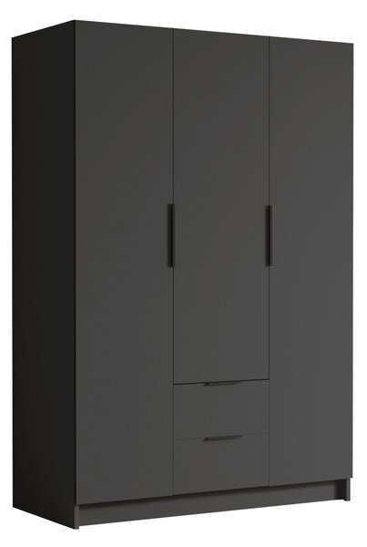 Gardróbszekrény Closico Calvron I, Laminált forgácslap, 216x150x60cm, Fekete