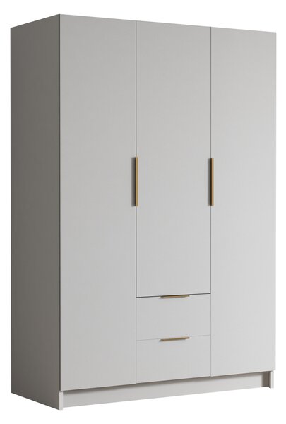 Gardróbszekrény Closico Calvron I, Laminált forgácslap, 216x150x60cm, Aranysárga, Fehér