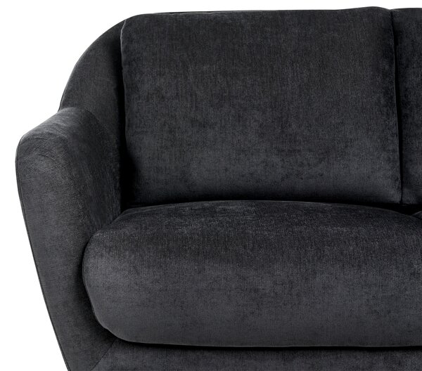 Kanapé 2 személyes EIBY Zseníliaszövet Fekete