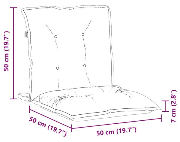VidaXL Kültéri párna 6 db Szövet Finom levélminta 100 x 50 x 7 cm