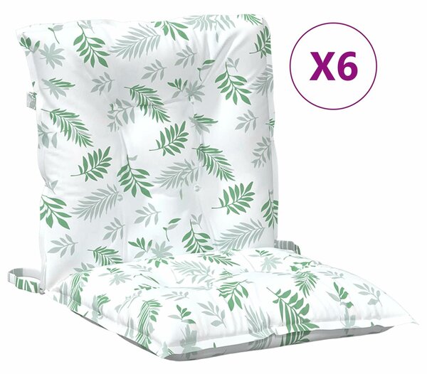 VidaXL Kültéri párna 6 db Szövet Finom levélminta 100 x 50 x 7 cm