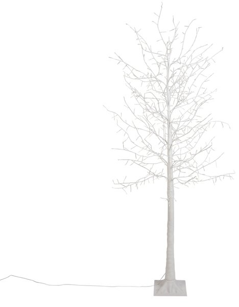 Karácsonyi állólámpa fehér fa 180 cm LED-del, időzítővel IP44 - Ki