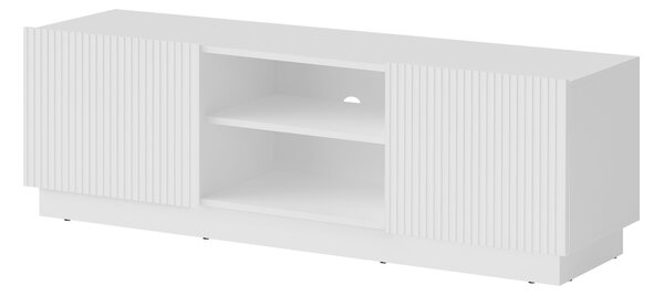 TV-állvány Lingua, Közepes sűrűségű farostlemez, Laminált forgácslap, 48x150x42cm, Fehér