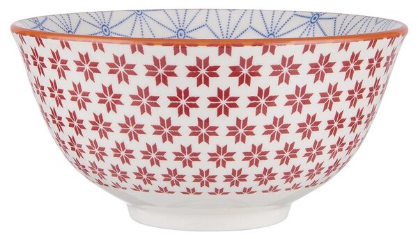 ORNAMENTS tálka 240 ml, piros-kék