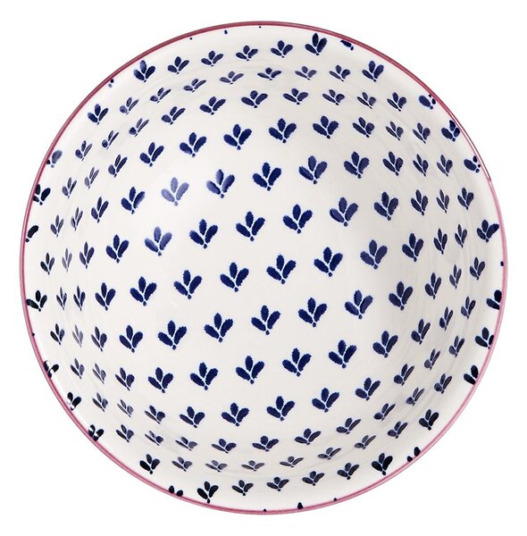 ORNAMENTS tálka 240 ml, sötétkék-fehér