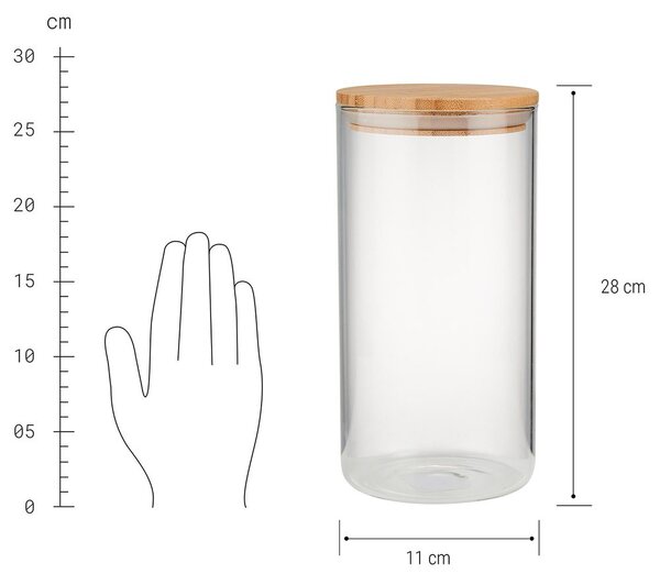 WOODLOCK üveg tároló, 2300 ml