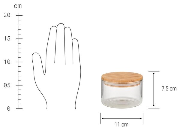 WOODLOCK üveg tároló, 550 ml