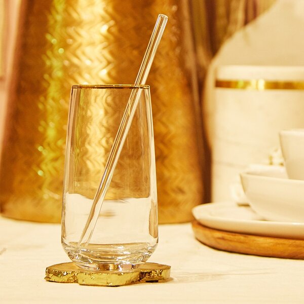 TOUCH OF GOLD long drink pohár aranyszegéllyel, 480 ml