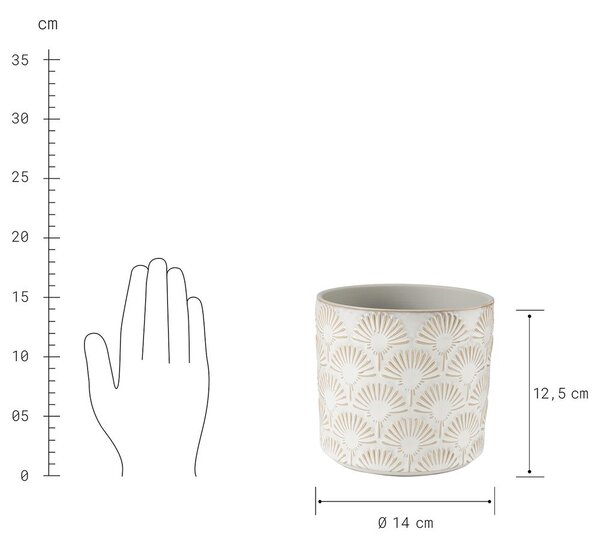 BLOOMY kaspó krémszínű, Ø 13 cm