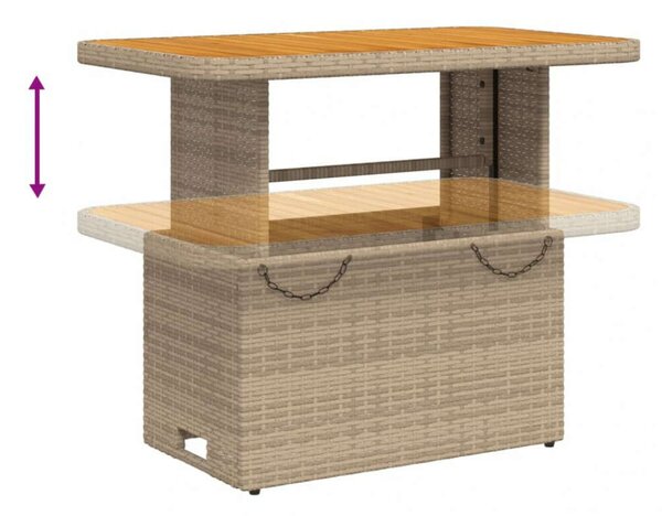 VidaXL Kertbútor Szett - 2 Személyes Étkezőgarnitúra - Bézs Polyrattan