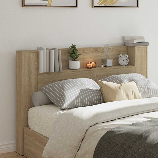 VidaXL LED-es Fejtámla Szekrény Sonoma 160 x 16,5 x 103,5 cm Faanyag